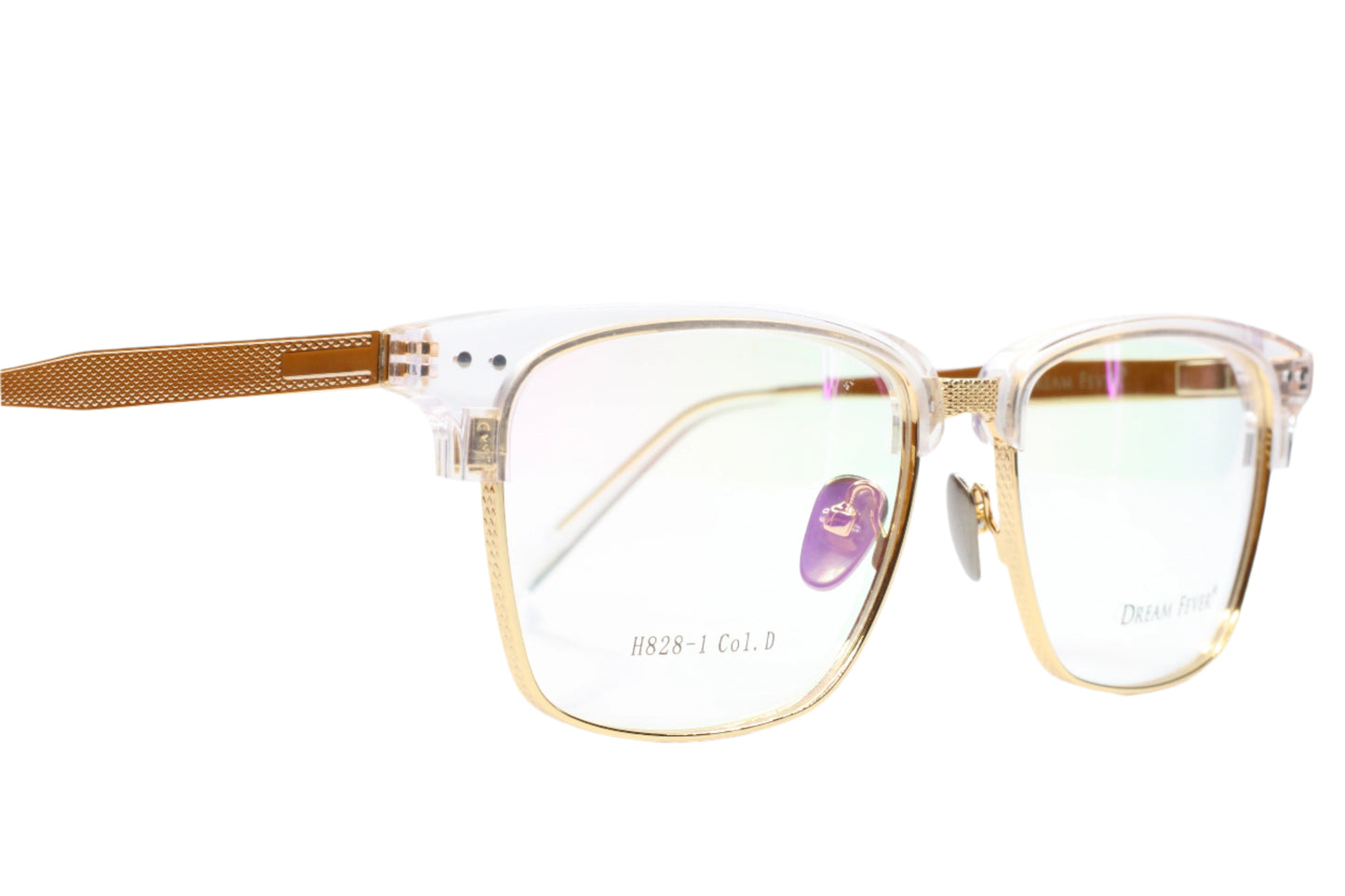 Dream Fever H828 Crystal Clear Gold Luxury Italy Eyeglasses -Ma Optical Frames ABC OPTICAL Eyeglasses