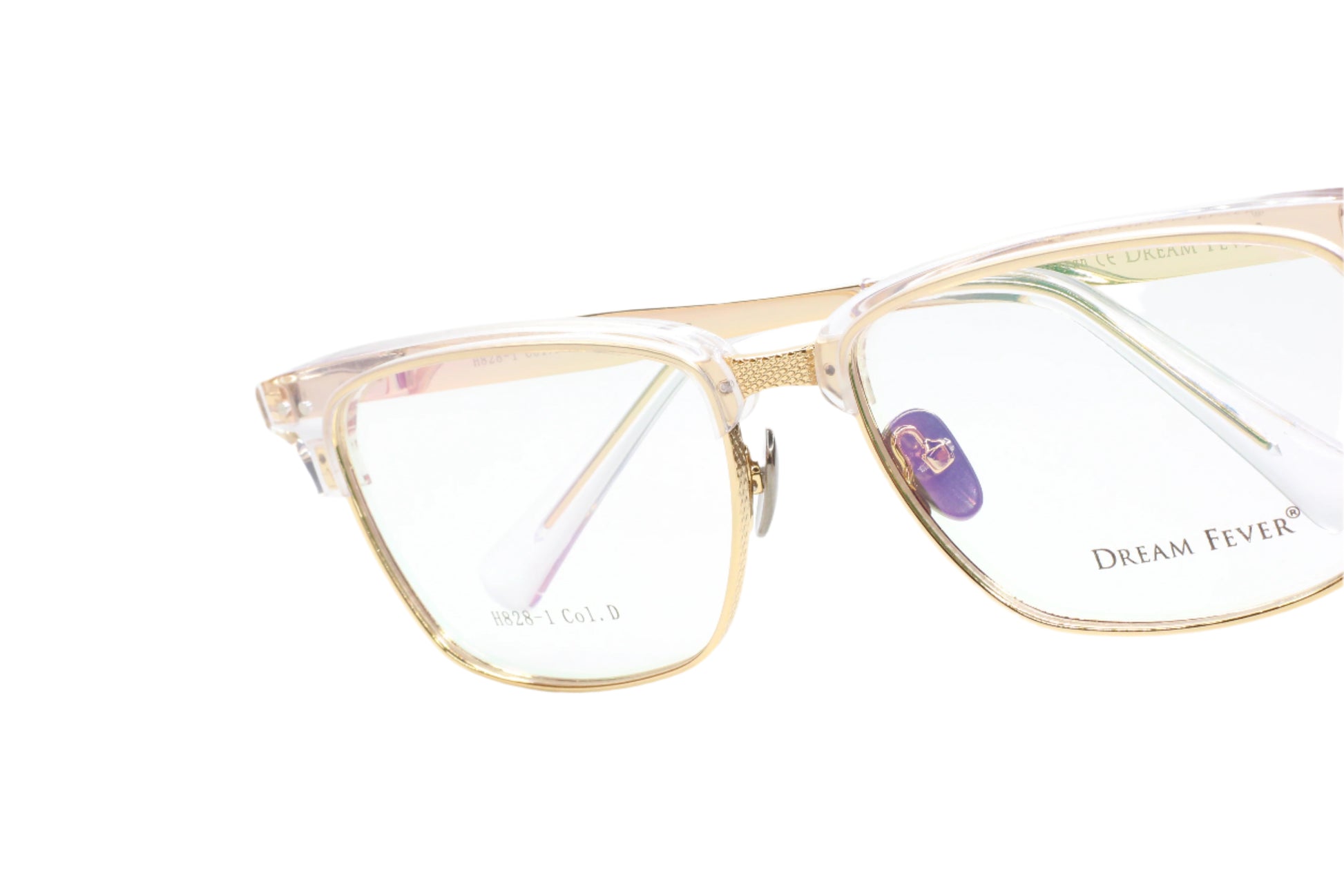 Dream Fever H828 Crystal Clear Gold Luxury Italy Eyeglasses -Ma Optical Frames ABC OPTICAL Eyeglasses