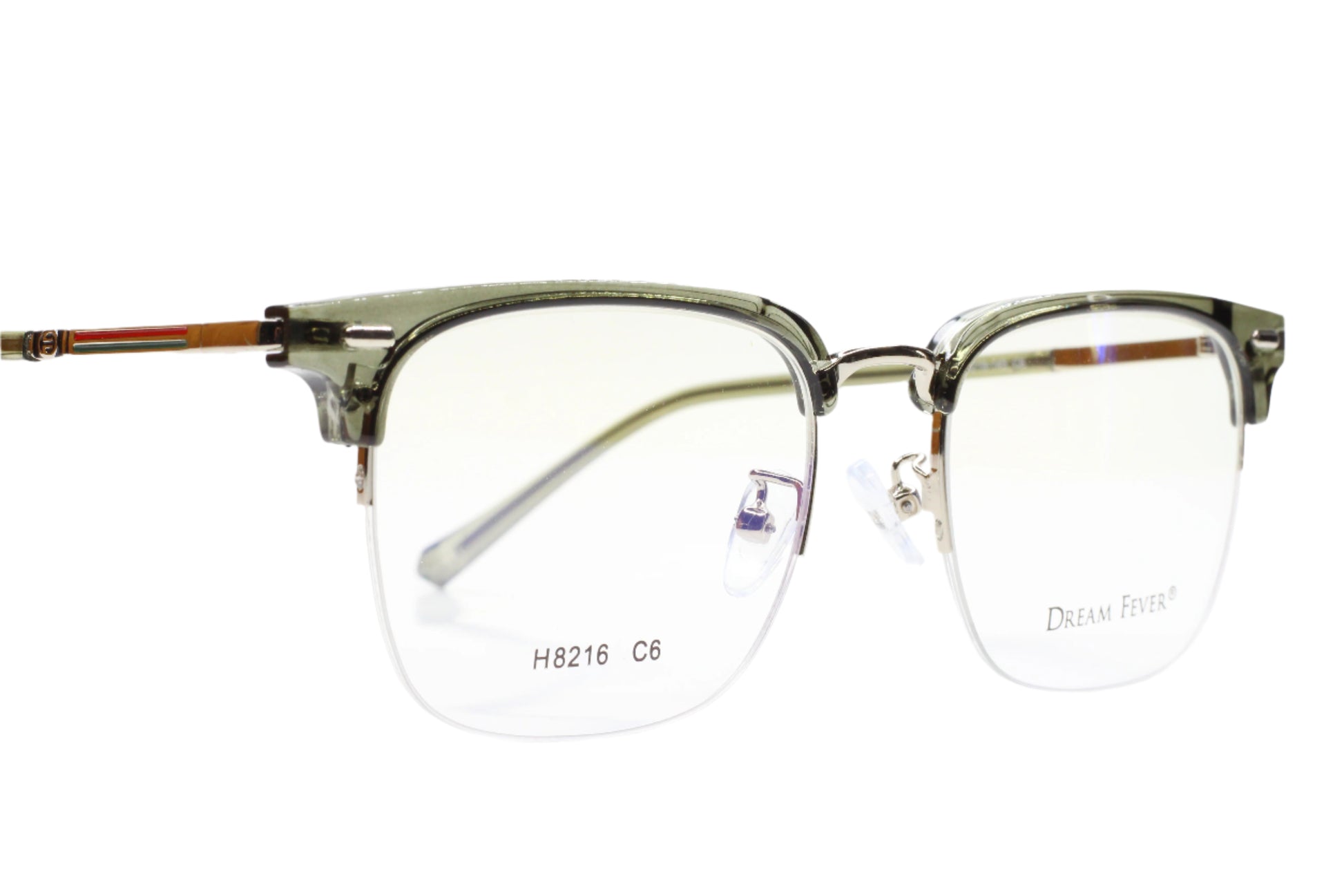 Dream Fever H8216 Crystal Green Silver Luxury Italy Eyeglasses -Ma Optical Frames ABC OPTICAL Eyeglasses