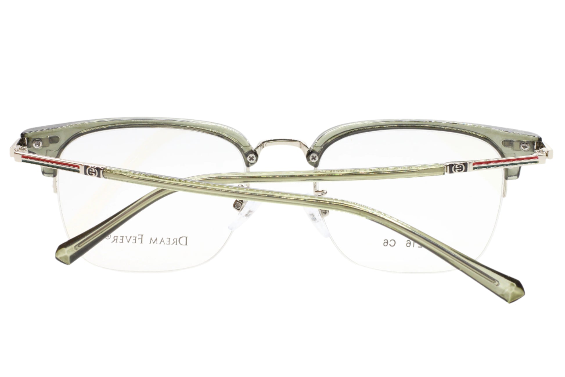 Dream Fever H8216 Crystal Green Silver Luxury Italy Eyeglasses -Ma Optical Frames ABC OPTICAL Eyeglasses