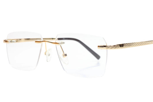 Myriad Eyewear ME25635 Gold Rimless Designer Luxury Eyeglasses -Wo 53-17-138 Gold Rimless Optical Frames ABC Optical Eyeglasses