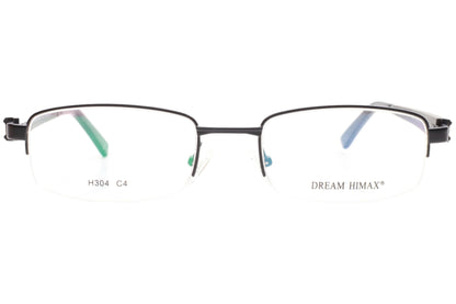 Dream Himax H304 Black Half Rim Designer Luxury Italy Eyeglasses -Ma 55-20-140 Black Semi-Rimless Optical Frames ABC Optical Eyeglasses