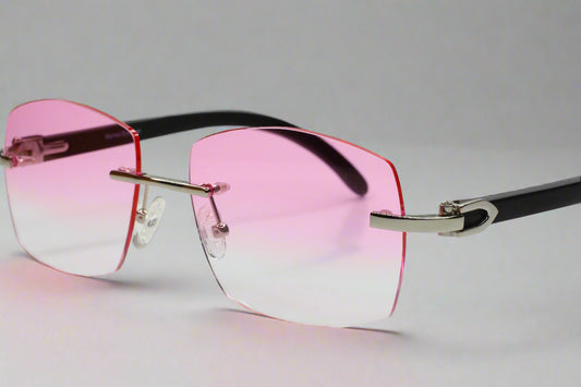 Myriad Eyewear ME00520 Pink Cloud Silver Rimless Designer Luxury Sunglasses 55-18-145 Silver Rimless Optical Frames ABC Optical sunglasses