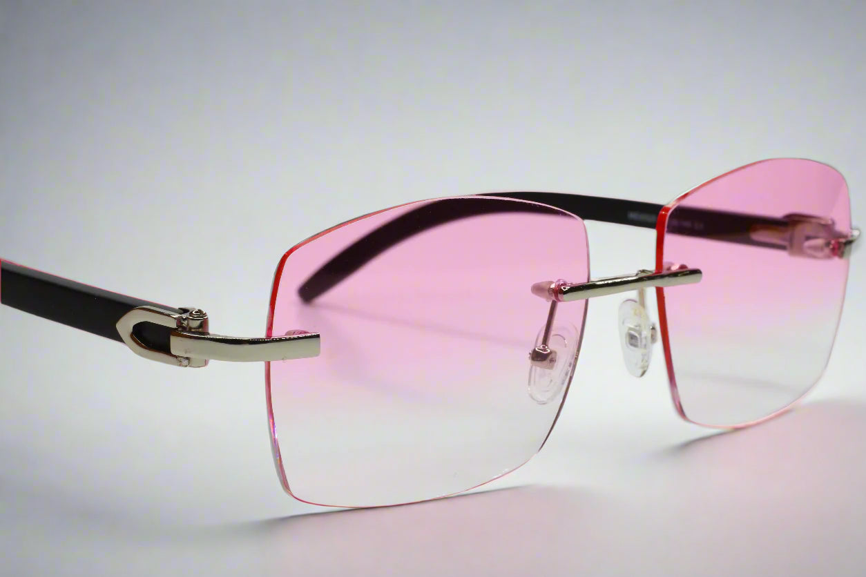 Myriad Eyewear ME00520 Pink Cloud Silver Rimless Designer Luxury Sunglasses Optical Frames ABC Optical sunglasses