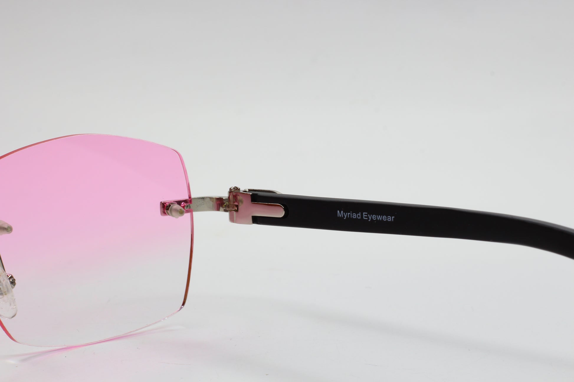 Myriad Eyewear ME00520 Pink Cloud Silver Rimless Designer Luxury Sunglasses Optical Frames ABC Optical sunglasses