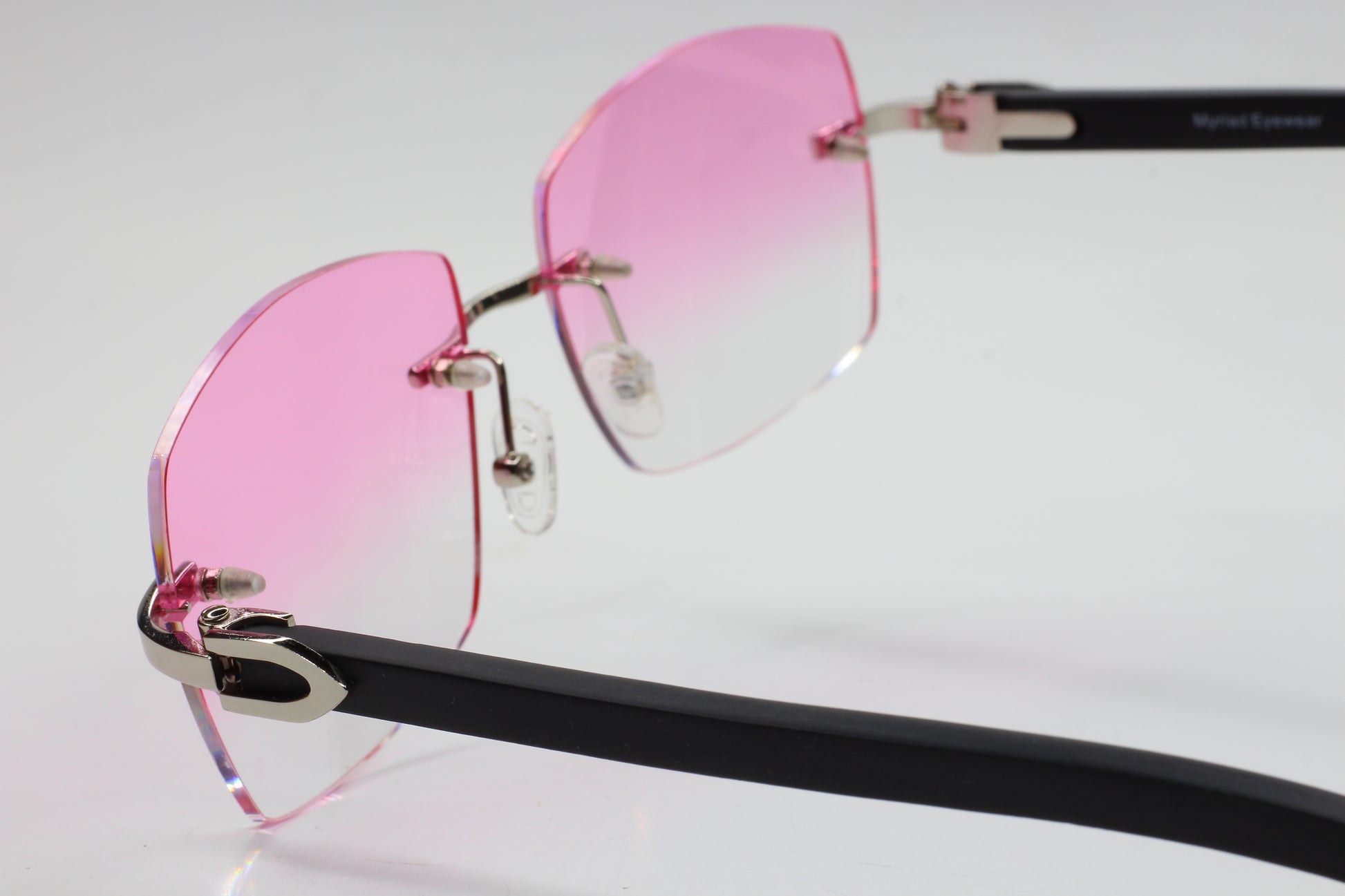 Myriad Eyewear ME00520 Pink Cloud Silver Rimless Designer Luxury Sunglasses Optical Frames ABC Optical sunglasses