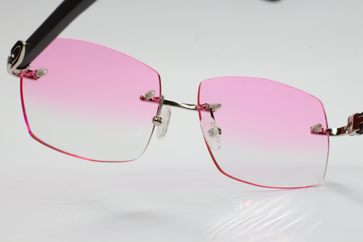 Myriad Eyewear ME00520 Pink Cloud Silver Rimless Designer Luxury Sunglasses Optical Frames ABC Optical sunglasses