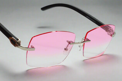 Myriad Eyewear ME00520 Pink Cloud Silver Rimless Designer Luxury Sunglasses Optical Frames ABC Optical sunglasses