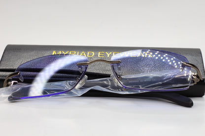 Myriad Eyewear ME00528 Purple Gunmetal Gradient Rimless Luxury Sunglasses Optical Frames ABC Optical sunglasses