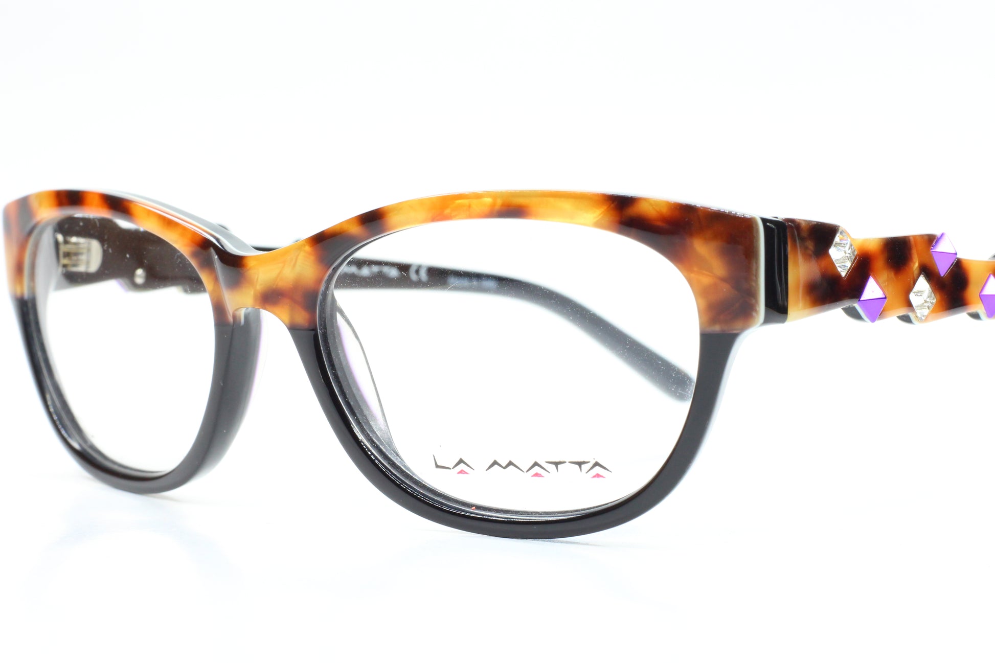 La Matta LMV3111 Tortoise Black Crystals Luxury Italy Eyeglasses -Wo Optical Frames ABC Optical Eyeglasses