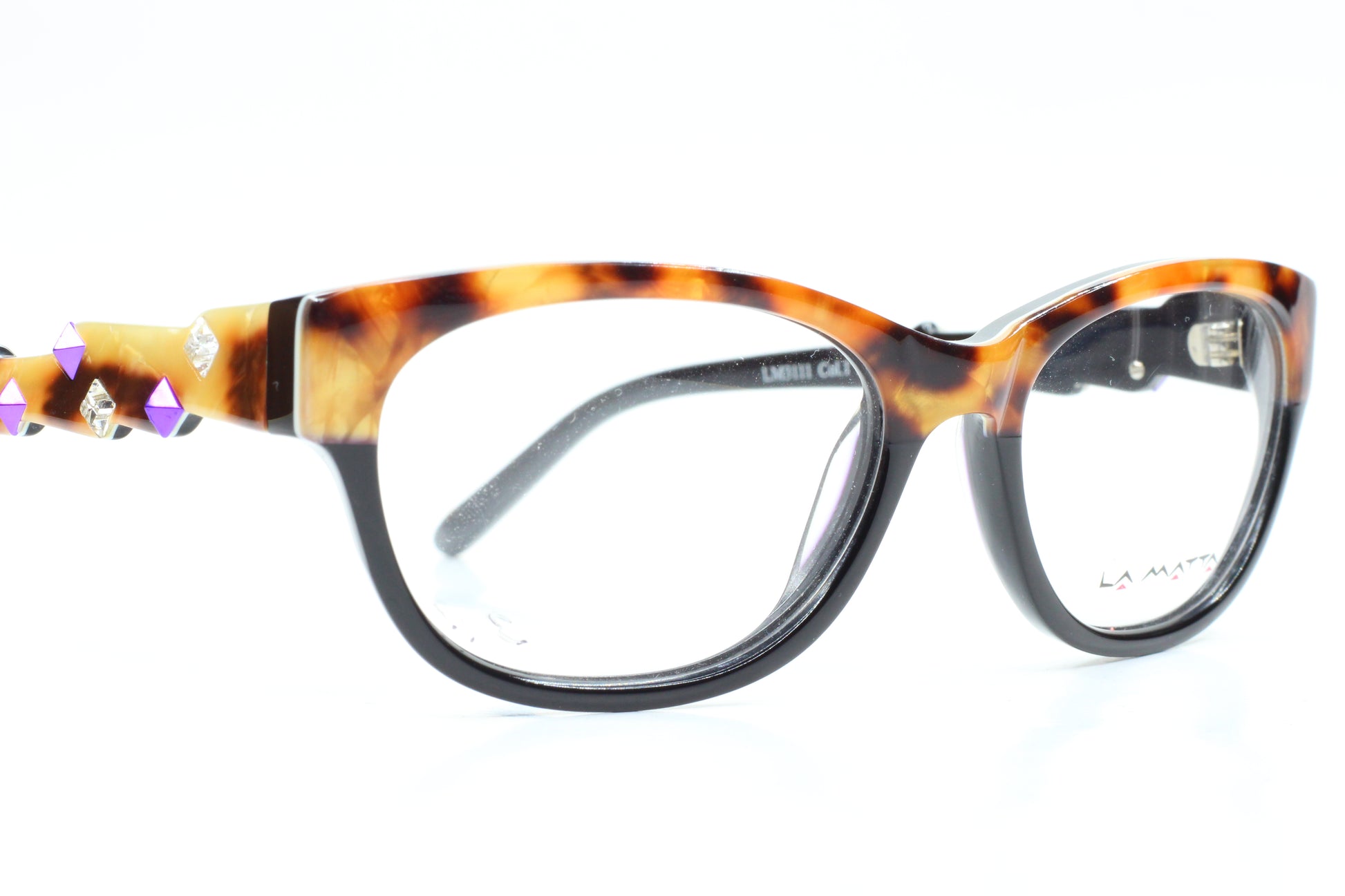 La Matta LMV3111 Tortoise Black Crystals Luxury Italy Eyeglasses -Wo Optical Frames ABC Optical Eyeglasses