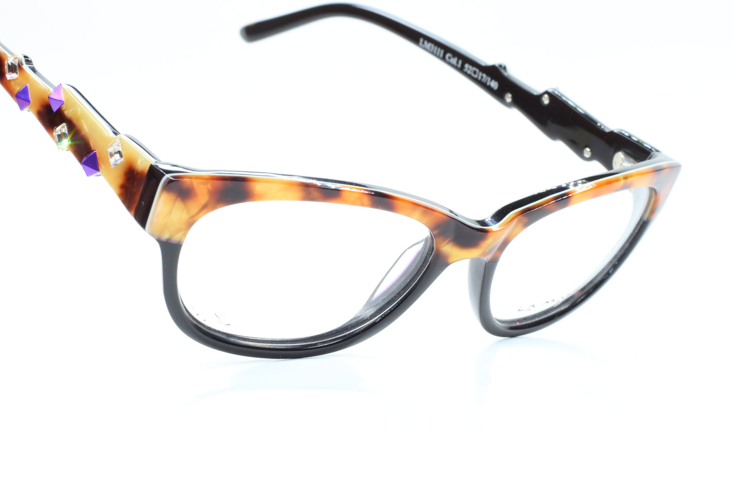 La Matta LMV3111 Tortoise Black Crystals Luxury Italy Eyeglasses -Wo Optical Frames ABC Optical Eyeglasses