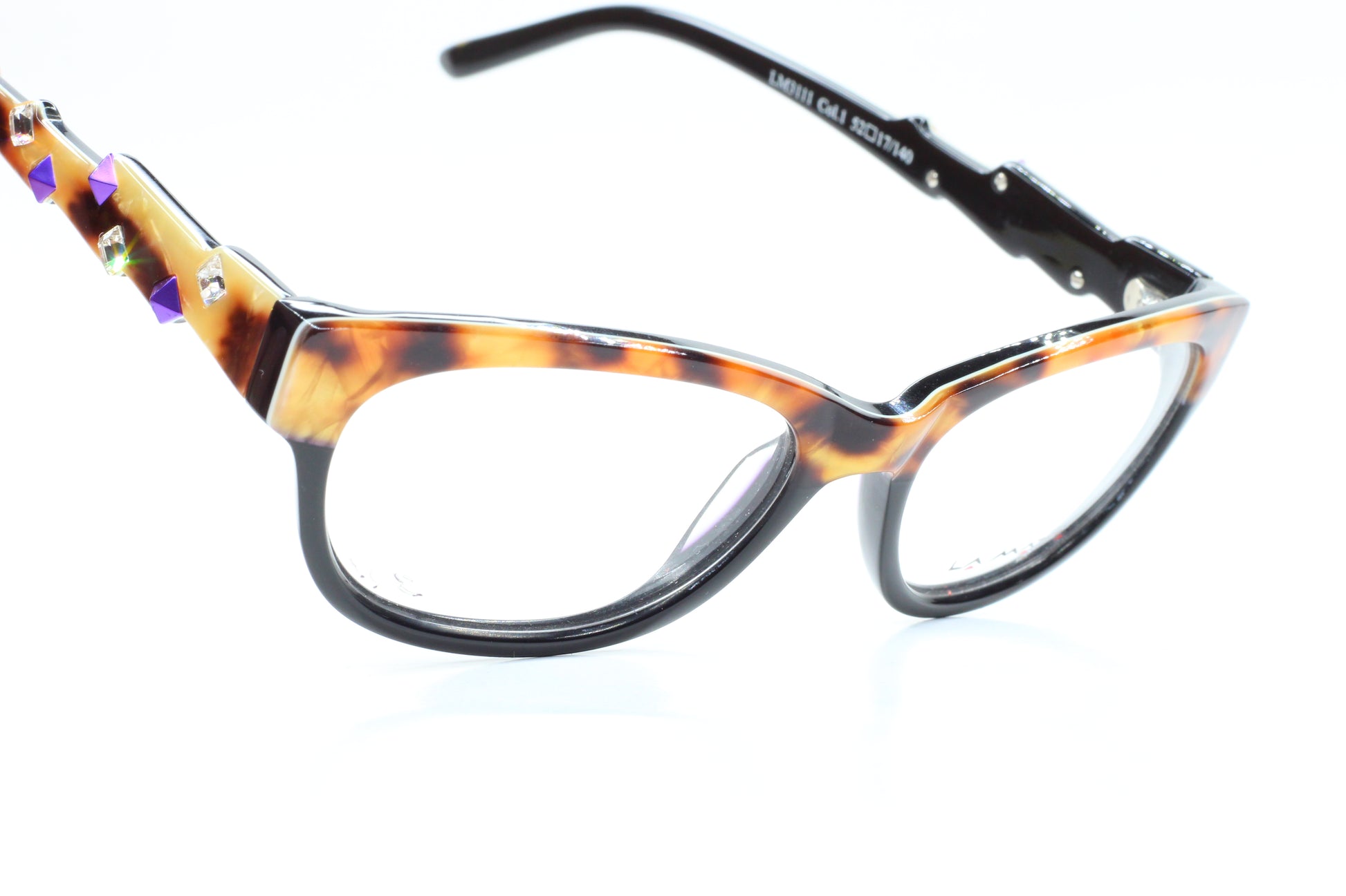 La Matta LMV3111 Tortoise Black Crystals Luxury Italy Eyeglasses -Wo Optical Frames ABC Optical Eyeglasses