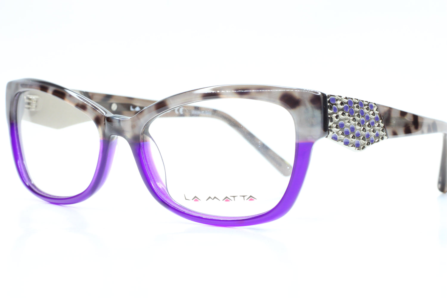 La Matta LM3107 Col.3 Gray Tortoise Purple Luxury Italy Eyeglasses -Wo Optical Frames ABC Optical Eyeglasses