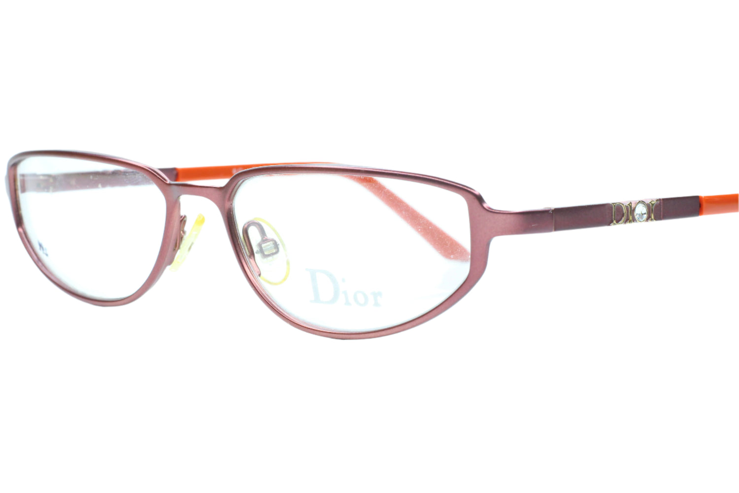 Christian Dior CD3712 NKW Rose Gold Orange Crystal Luxury Italy Eyeglasses -Wo Optical Frames ABC Optical Eyeglasses
