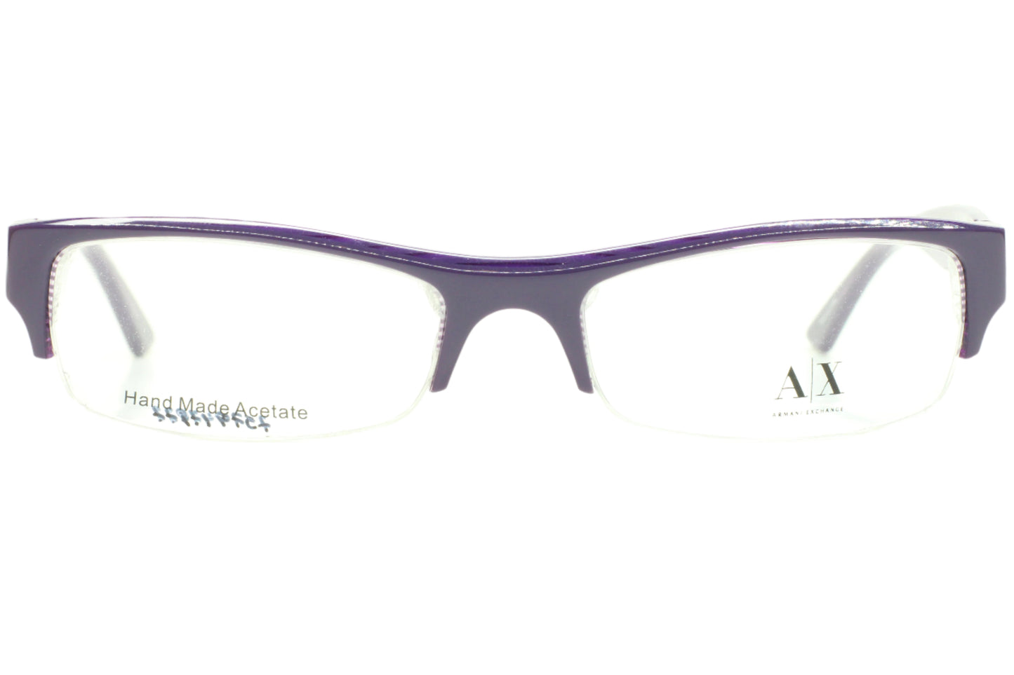 Armani Exchange AX226 0YKV Purple Semi Rimless Luxury Eyeglasses -Wo 51-17-130 Purple Semi-Rimless Optical Frames ABC Optical Eyeglasses