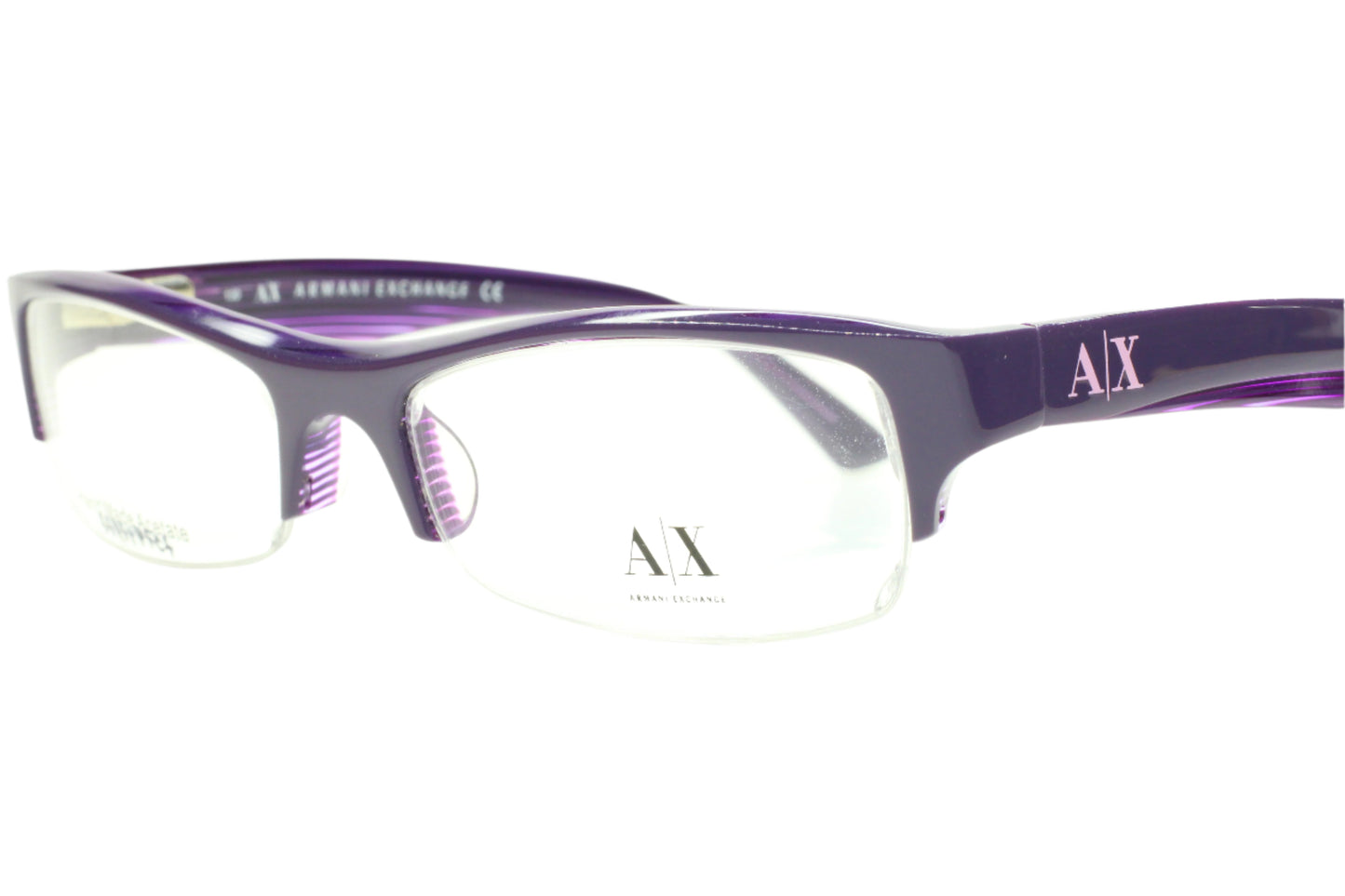 Armani Exchange AX226 0YKV Purple Semi Rimless Luxury Eyeglasses -Wo Optical Frames ABC Optical Eyeglasses