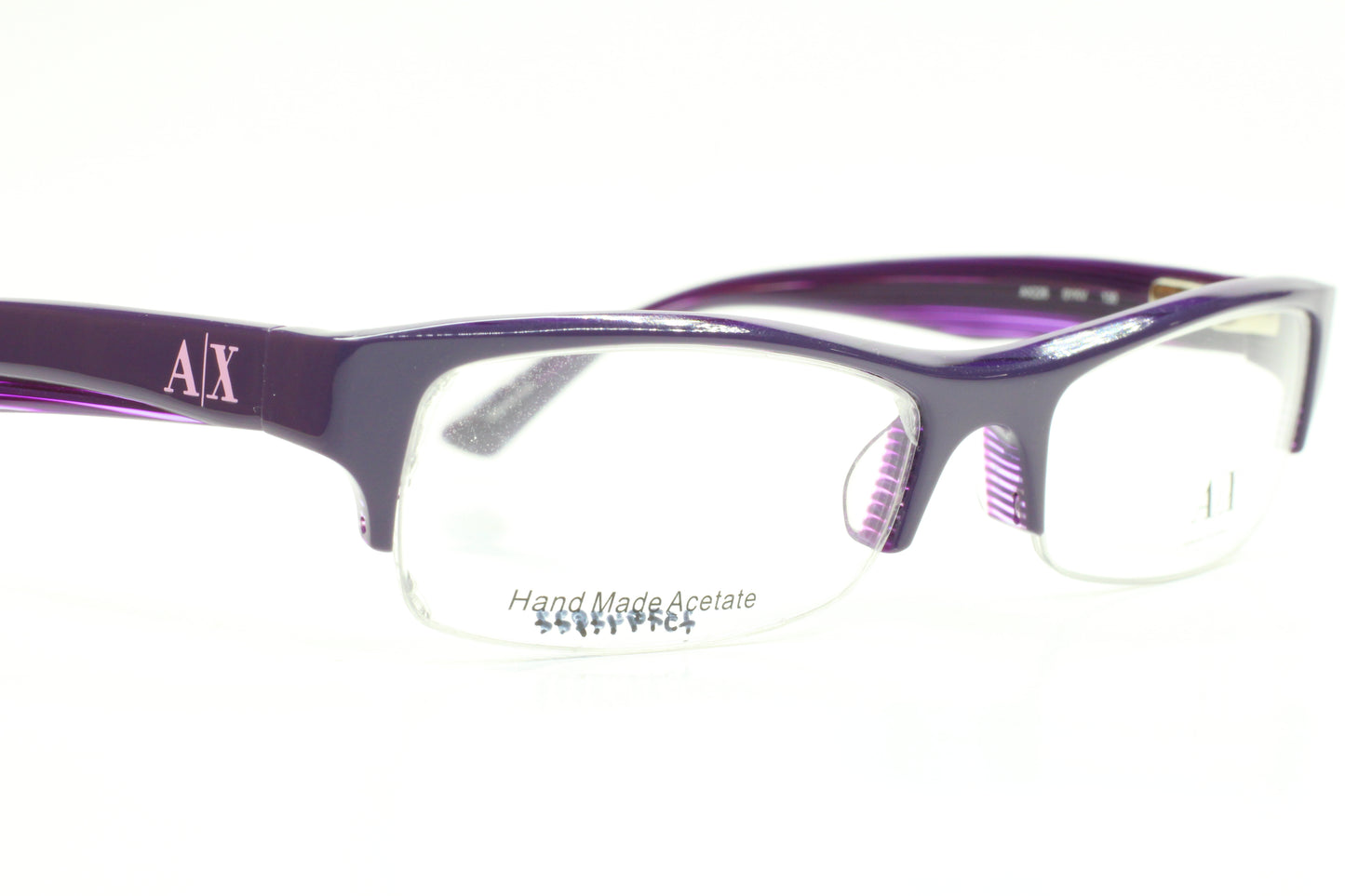 Armani Exchange AX226 0YKV Purple Semi Rimless Luxury Eyeglasses -Wo Optical Frames ABC Optical Eyeglasses