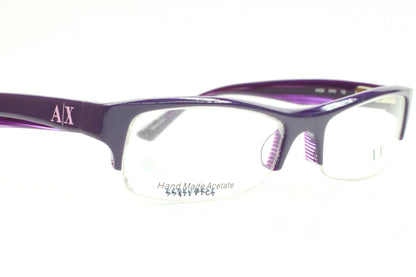 Armani Exchange AX226 0YKV Purple Semi Rimless Luxury Eyeglasses -Wo Optical Frames ABC Optical Eyeglasses