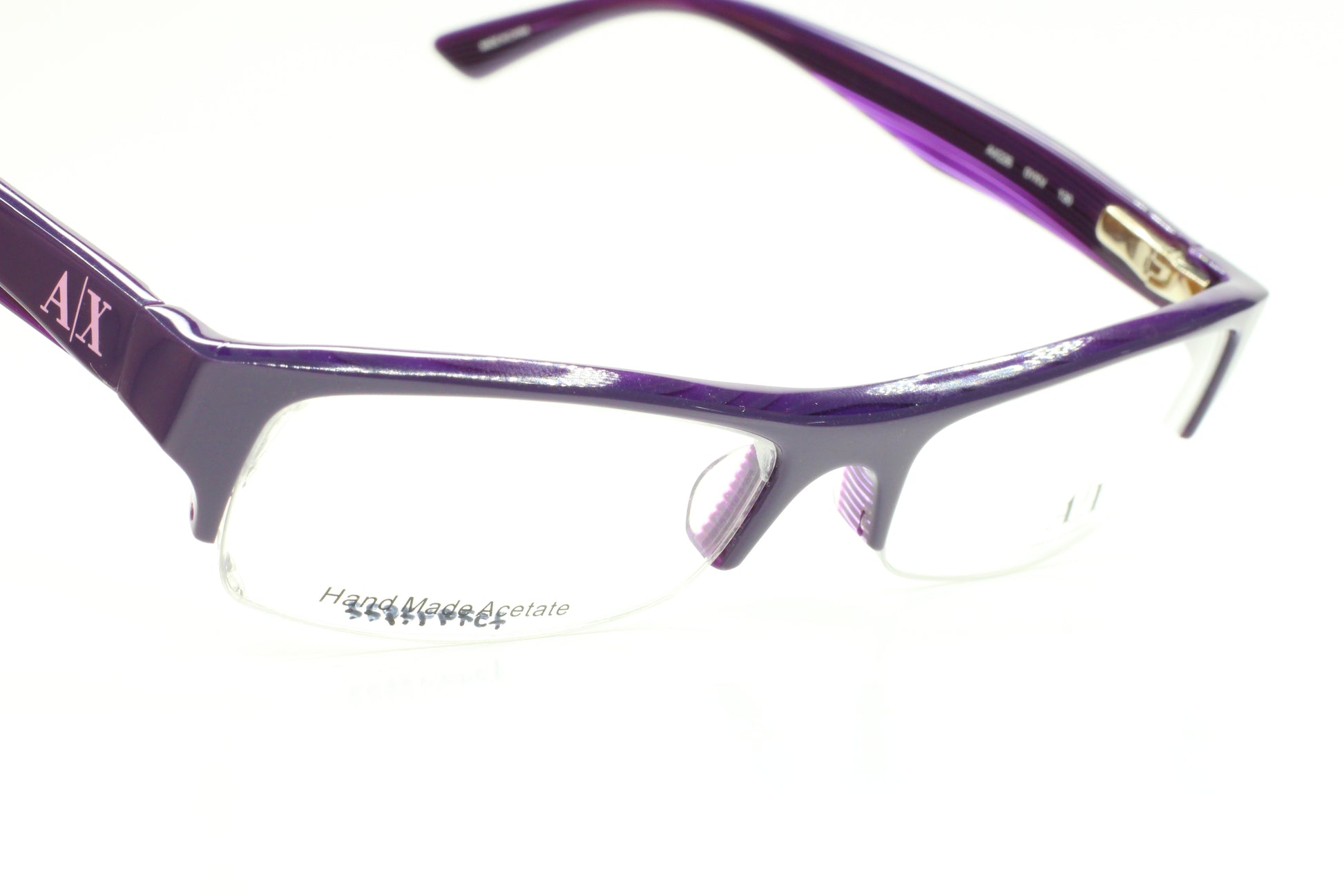 Armani Exchange AX226 0YKV Purple Semi Rimless Luxury Eyeglasses -Wo Optical Frames ABC Optical Eyeglasses