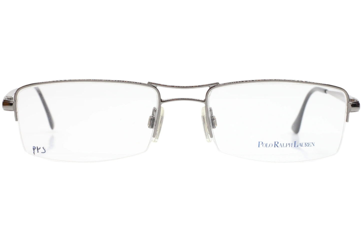 Polo Ralph Lauren PH1049 9002 Silver Half Rim Luxury Italy Eyeglasses -Ma 54-18-140 Silver Semi-Rimless Optical Frames ABC Optical Eyeglasses