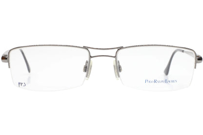 Polo Ralph Lauren PH1049 9002 Silver Half Rim Luxury Italy Eyeglasses -Ma 54-18-140 Silver Semi-Rimless Optical Frames ABC Optical Eyeglasses