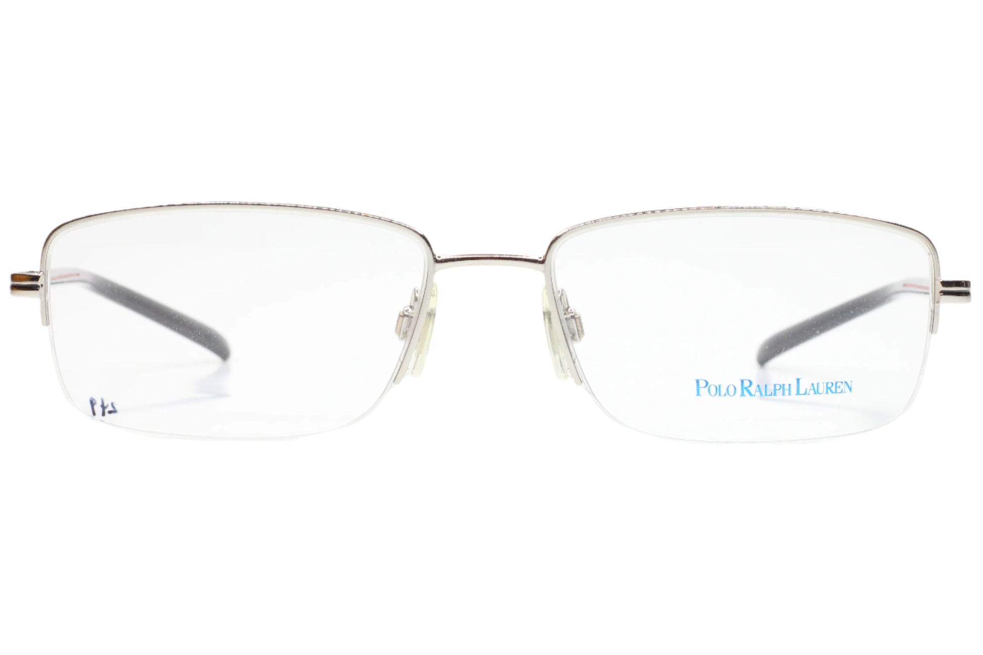 Polo Ralph Lauren PH1088 9001 Silver Half Rim Luxury Italy Eyeglasses -Ma 55-17-140 Silver Semi-Rimless Optical Frames ABC Optical Eyeglasses