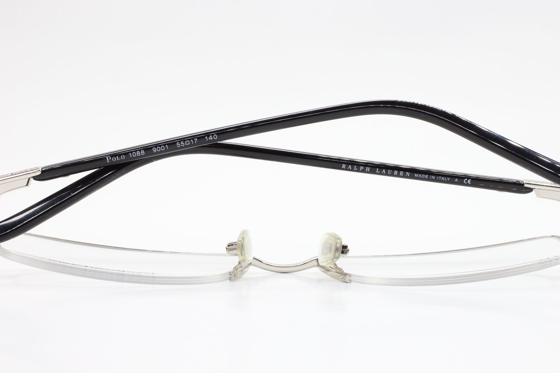 Polo Ralph Lauren PH1088 9001 Silver Half Rim Luxury Italy Eyeglasses -Ma Optical Frames ABC Optical Eyeglasses