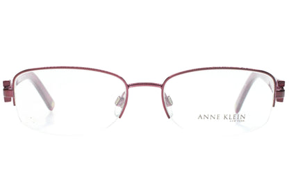 Anne Klein AK9109 523 Shiny Purple Semi Rimless Luxury Eyeglasses -Wo 52-17-135 Purple Semi-Rimless Optical Frames ABC Optical Eyeglasses