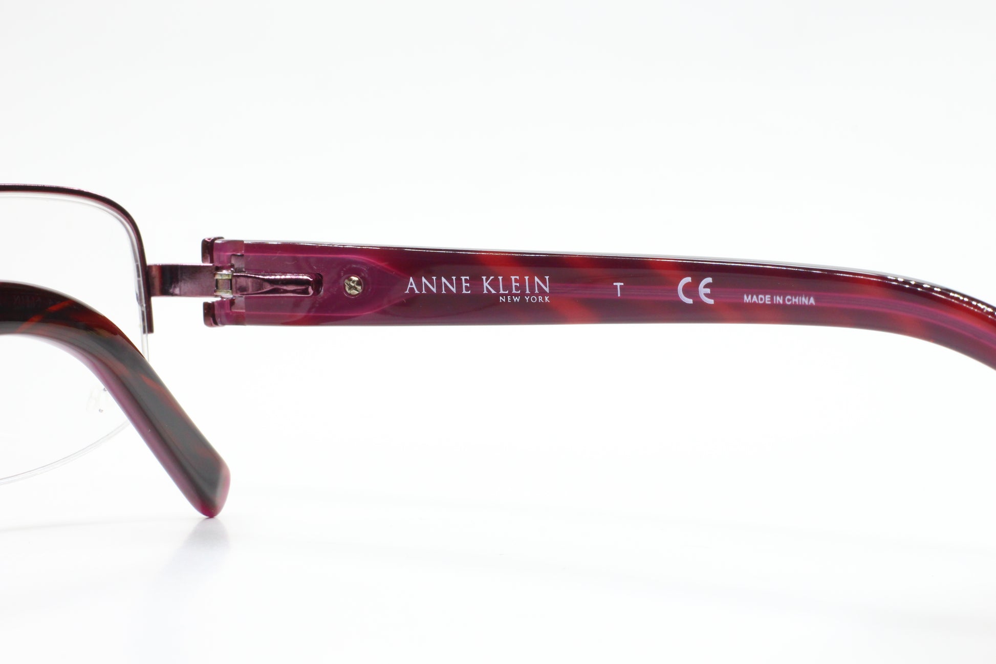 Anne Klein AK9109 523 Shiny Purple Semi Rimless Luxury Eyeglasses -Wo Optical Frames ABC Optical Eyeglasses