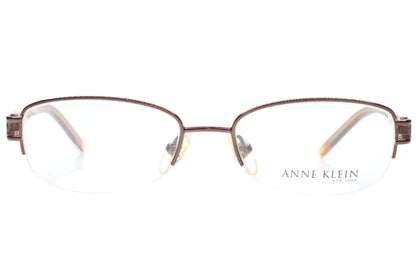 Anne Klein AK9091 508 Bronze Brown Tortoise Luxury Eyeglasses -Wo 48-16-135 Havana Tortoise Semi-Rimless Optical Frames ABC Optical Eyeglasses