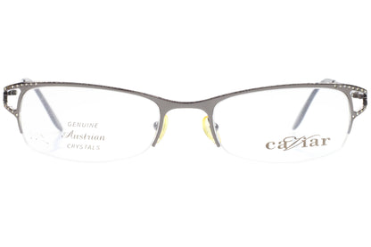 Caviar M1719 C82 Gunmetal Genuine Austrian Crystals Luxury Italy Eyeglasses -Wo 53-19-135 Gunmetal Semi-Rimless Optical Frames ABC Optical Eyeglasses