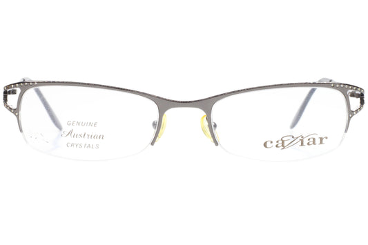 Caviar M1719 C82 Gunmetal Genuine Austrian Crystals Luxury Italy Eyeglasses -Wo 53-19-135 Gunmetal Semi-Rimless Optical Frames ABC Optical Eyeglasses