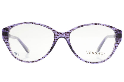 Versace VE3161 5000 Purple Silver Acetate Luxury Italy Eyeglasses -Wo 53-15-135 Purple Acetate Optical Frames ABC Optical Eyeglasses