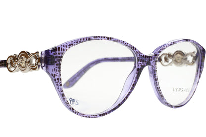 Versace VE3161 5000 Purple Silver Acetate Luxury Italy Eyeglasses -Wo Optical Frames ABC Optical Eyeglasses