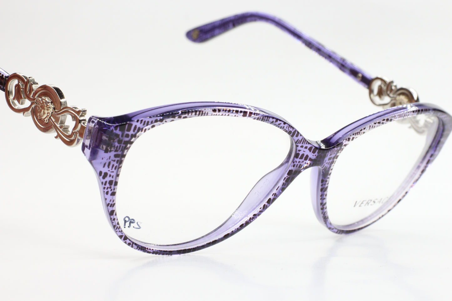 Versace VE3161 5000 Purple Silver Acetate Luxury Italy Eyeglasses -Wo Optical Frames ABC Optical Eyeglasses