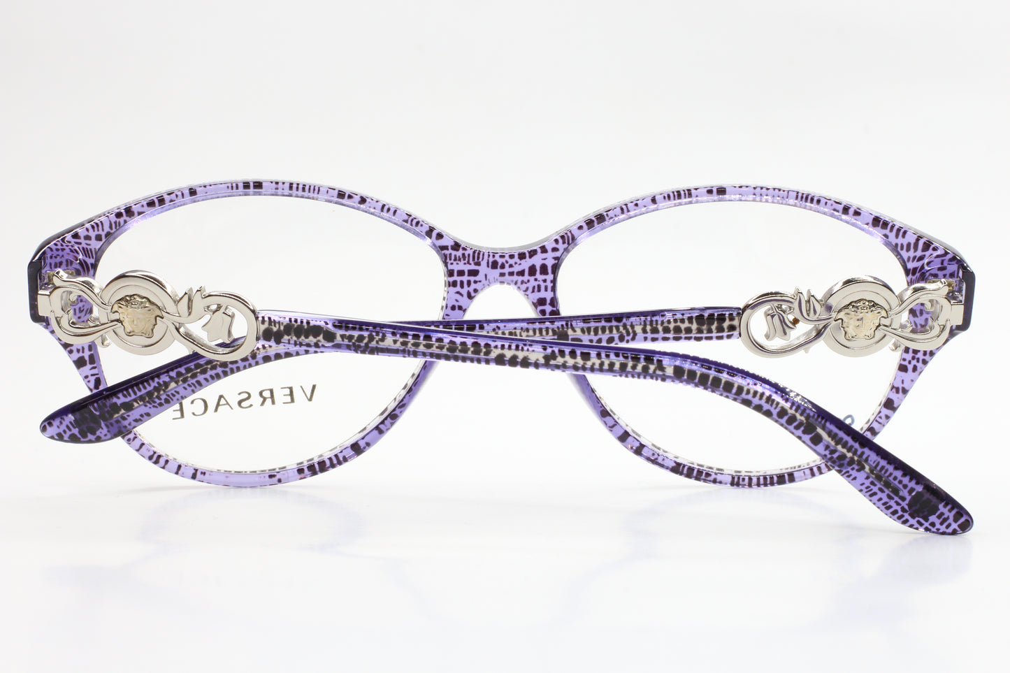 Versace VE3161 5000 Purple Silver Acetate Luxury Italy Eyeglasses -Wo Optical Frames ABC Optical Eyeglasses