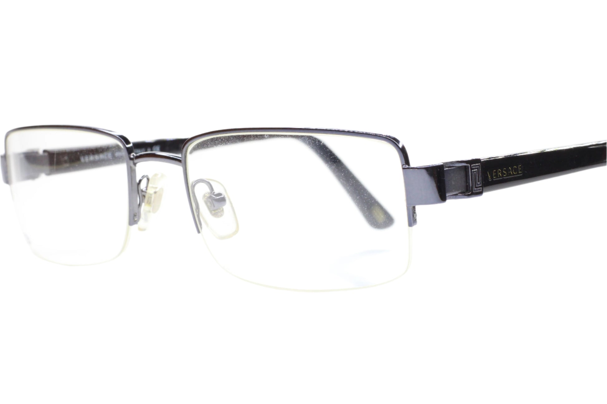 Versace VE1183 1255 Black Semi Rimless Metal Luxury Italy Eyeglasses -Ma Optical Frames ABC Optical Eyeglasses