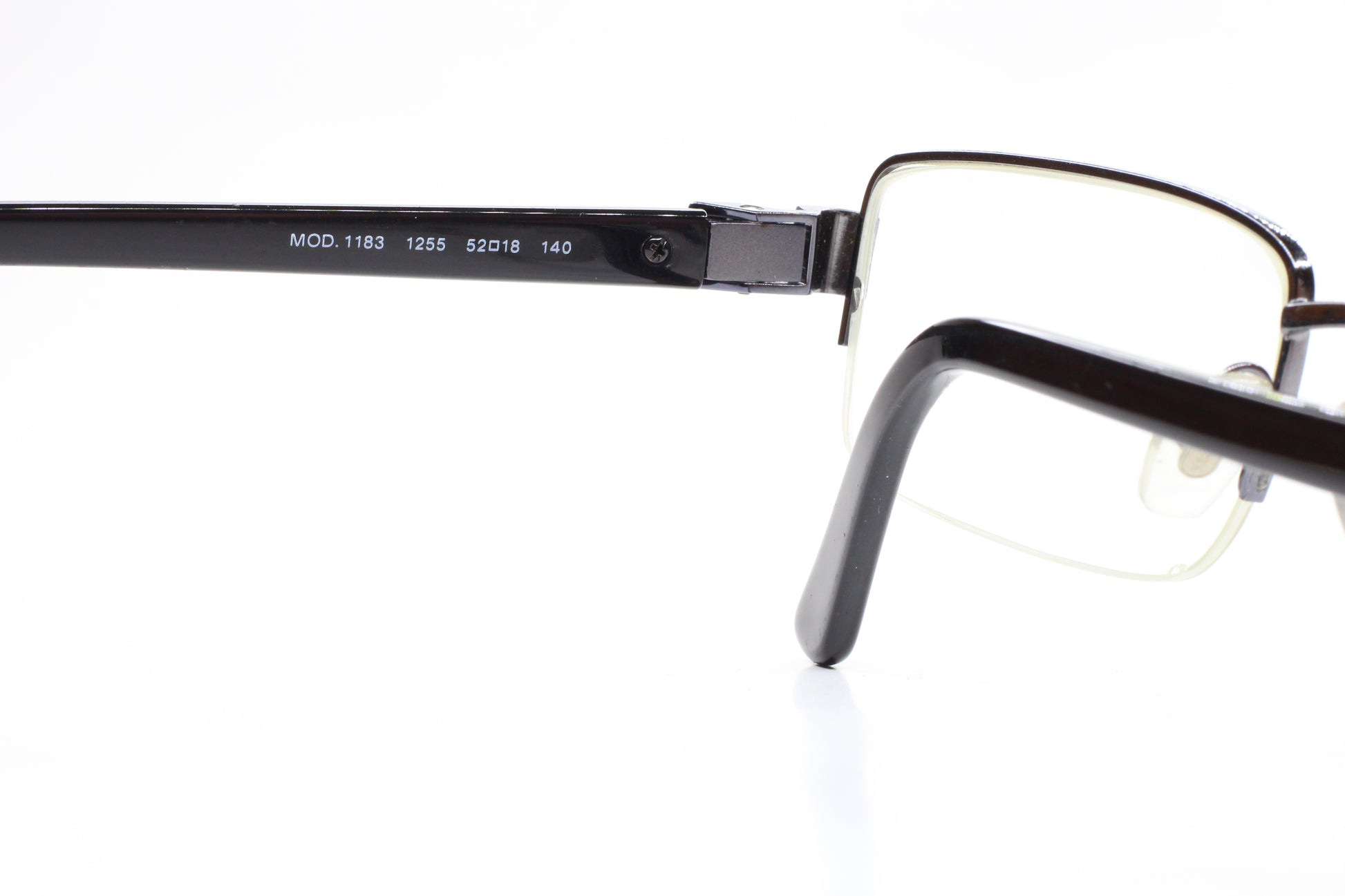 Versace VE1183 1255 Black Semi Rimless Metal Luxury Italy Eyeglasses -Ma Optical Frames ABC Optical Eyeglasses