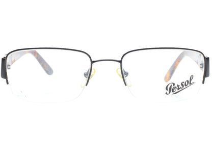 Persol PO2310V 594 Black Brown Tortoise Half Rim Italy Eyeglasses -Ma 53-19-140 Havana Brown Tortoise Semi-Rimless Optical Frames ABC Optical Eyeglasses