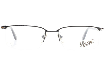 Persol PO2419V 986 Black Silver Semi Rimless Italy Eyeglasses -Ma 54-17-140 Black Silver Half-Rim Optical Frames ABC Optical Eyeglasses