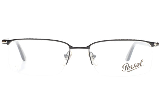 Persol PO2419V 986 Black Silver Semi Rimless Italy Eyeglasses -Ma 54-17-140 Black Silver Half-Rim Optical Frames ABC Optical Eyeglasses