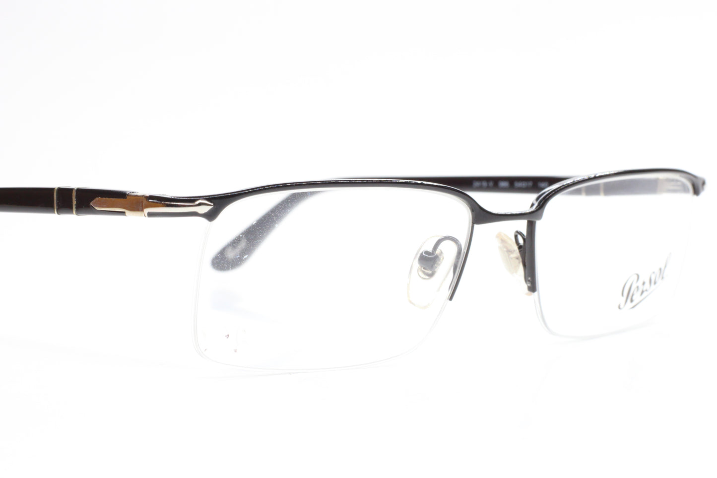 Persol PO2419V 986 Black Silver Semi Rimless Italy Eyeglasses -Ma Optical Frames ABC Optical Eyeglasses