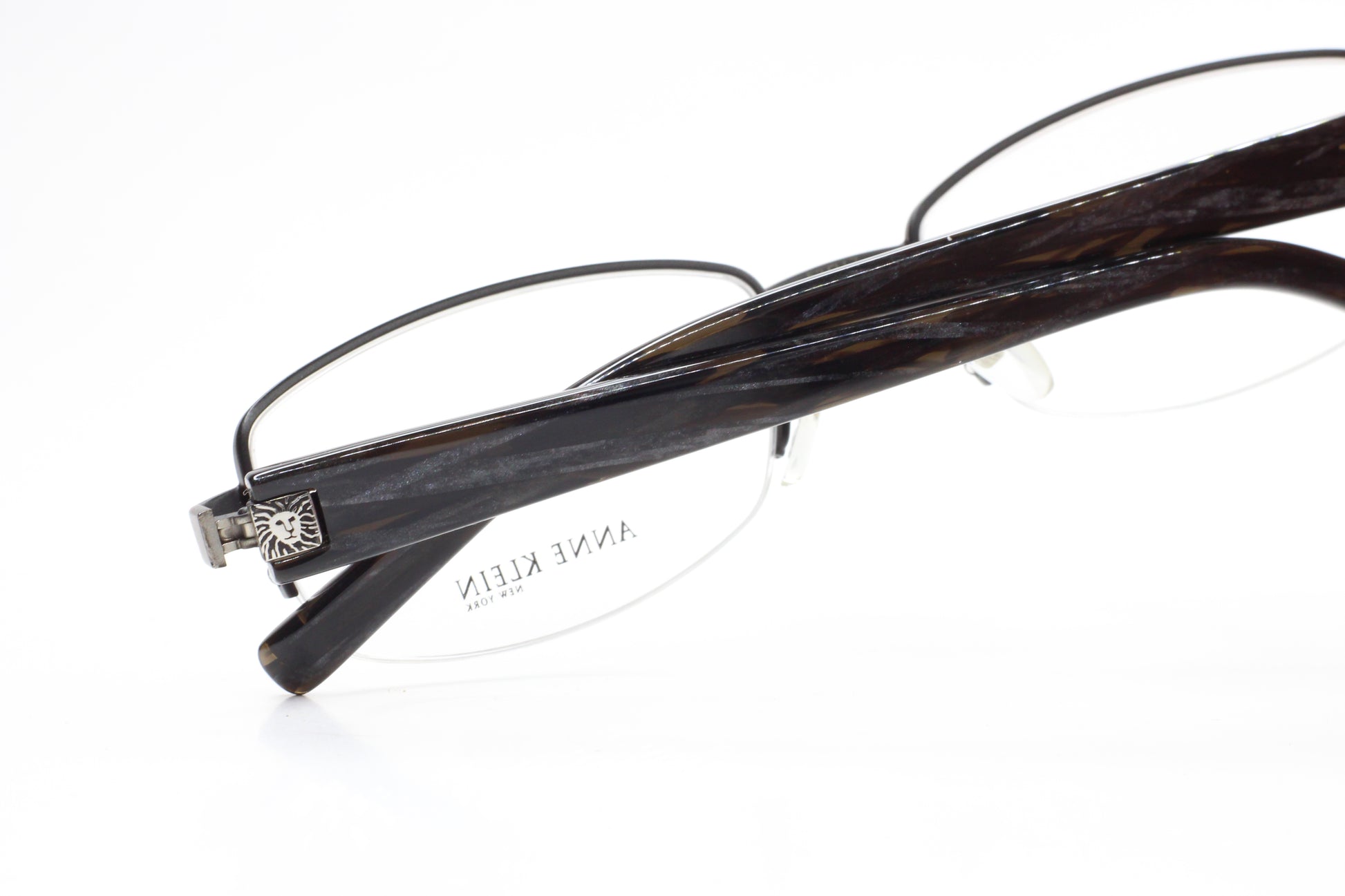 Anne Klein AK9130 566S Black Metal Semi-Rimless Luxury Eyeglasses -Wo Optical Frames ABC Optical Eyeglasses