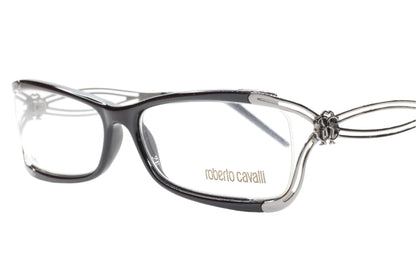 Roberto Cavalli Cannella 635 001 Black Silver Luxury Italy Eyeglasses -Wo Optical Frames ABC Optical Eyeglasses