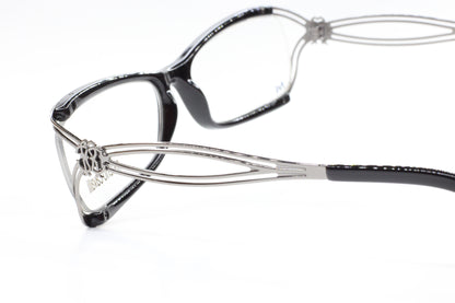 Roberto Cavalli Cannella 635 001 Black Silver Luxury Italy Eyeglasses -Wo Optical Frames ABC Optical Eyeglasses