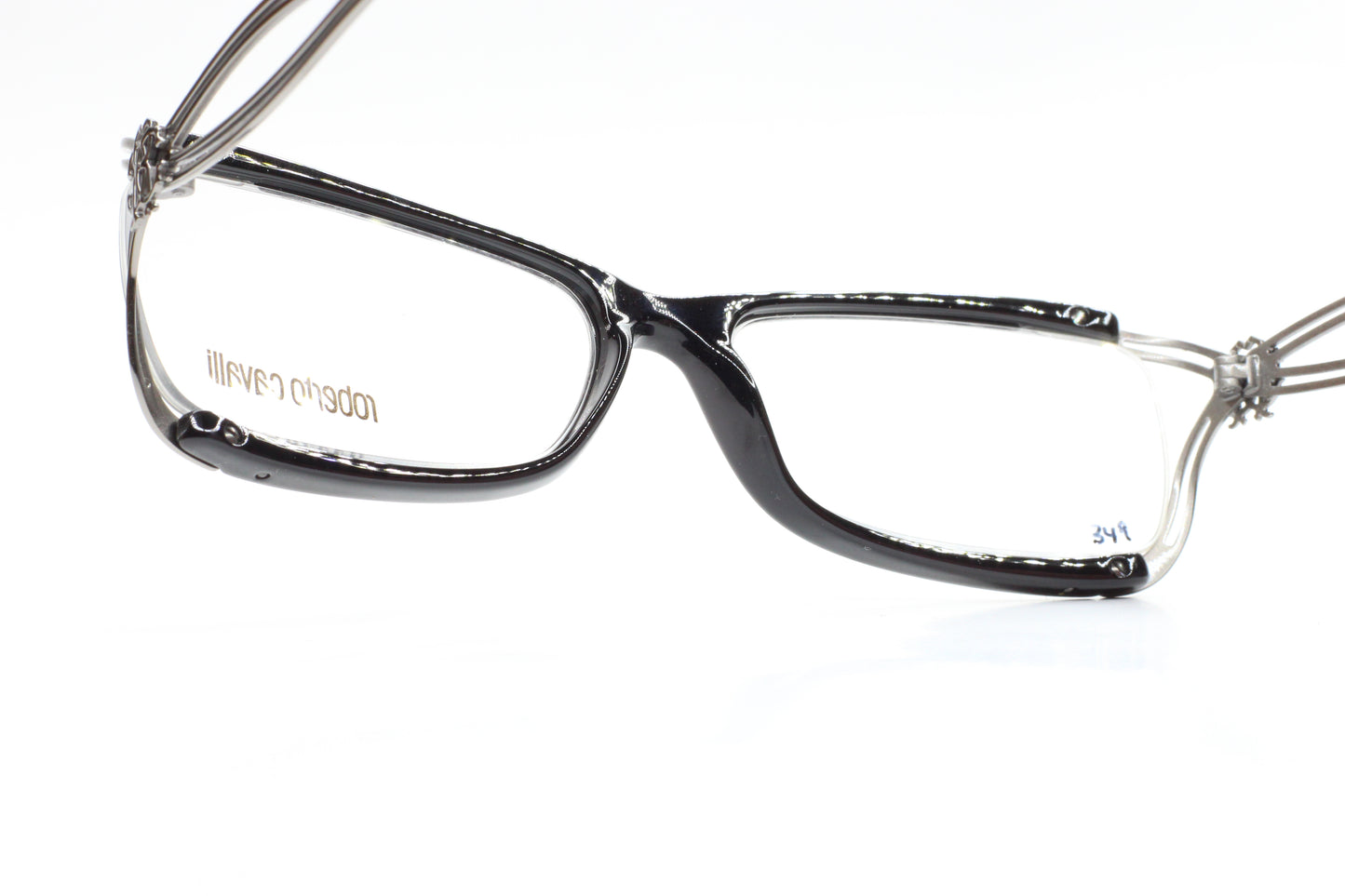 Roberto Cavalli Cannella 635 001 Black Silver Luxury Italy Eyeglasses -Wo Optical Frames ABC Optical Eyeglasses