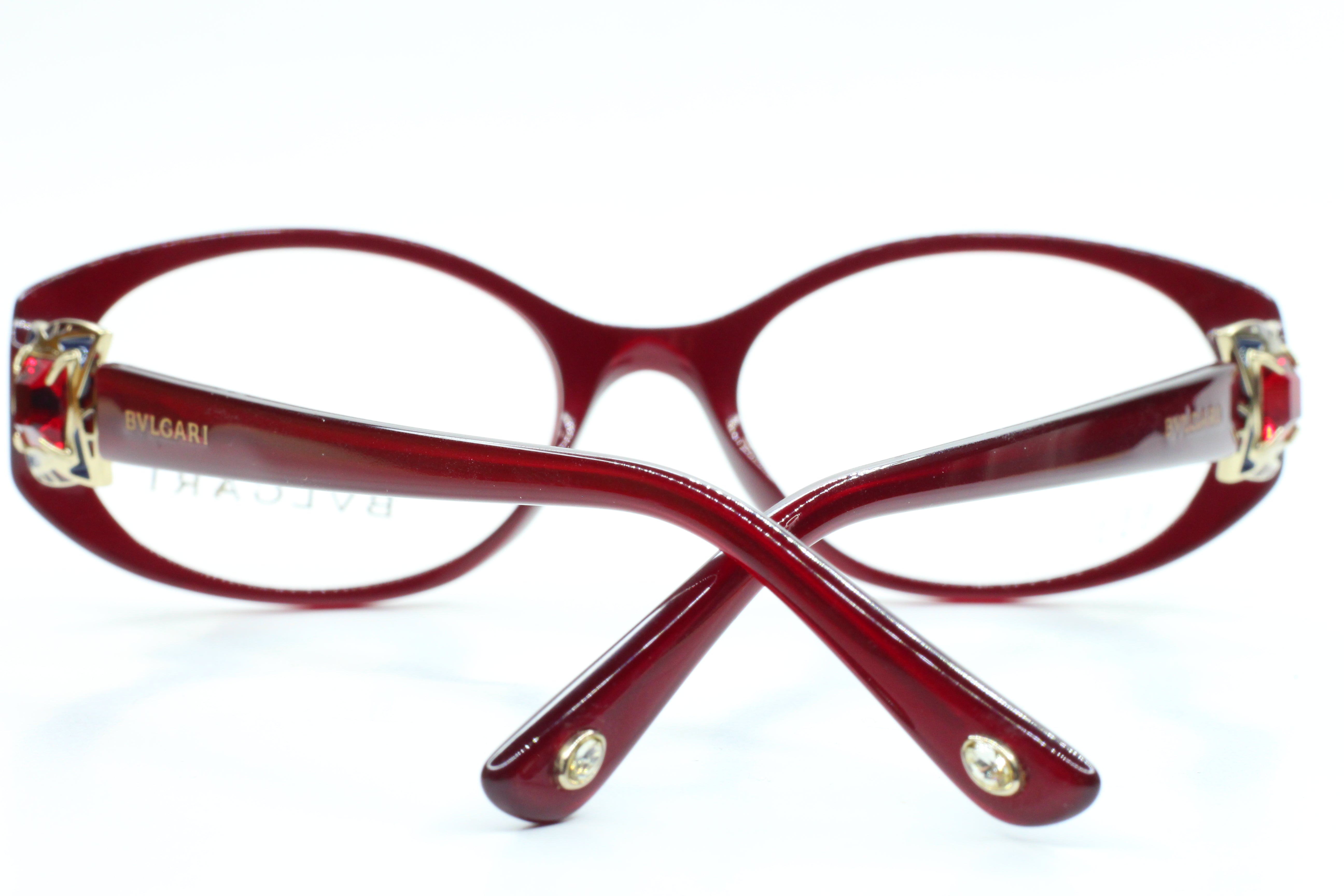 Bvlgari BV4054B 5112 Burgundy Purple Crystal Luxury Italy