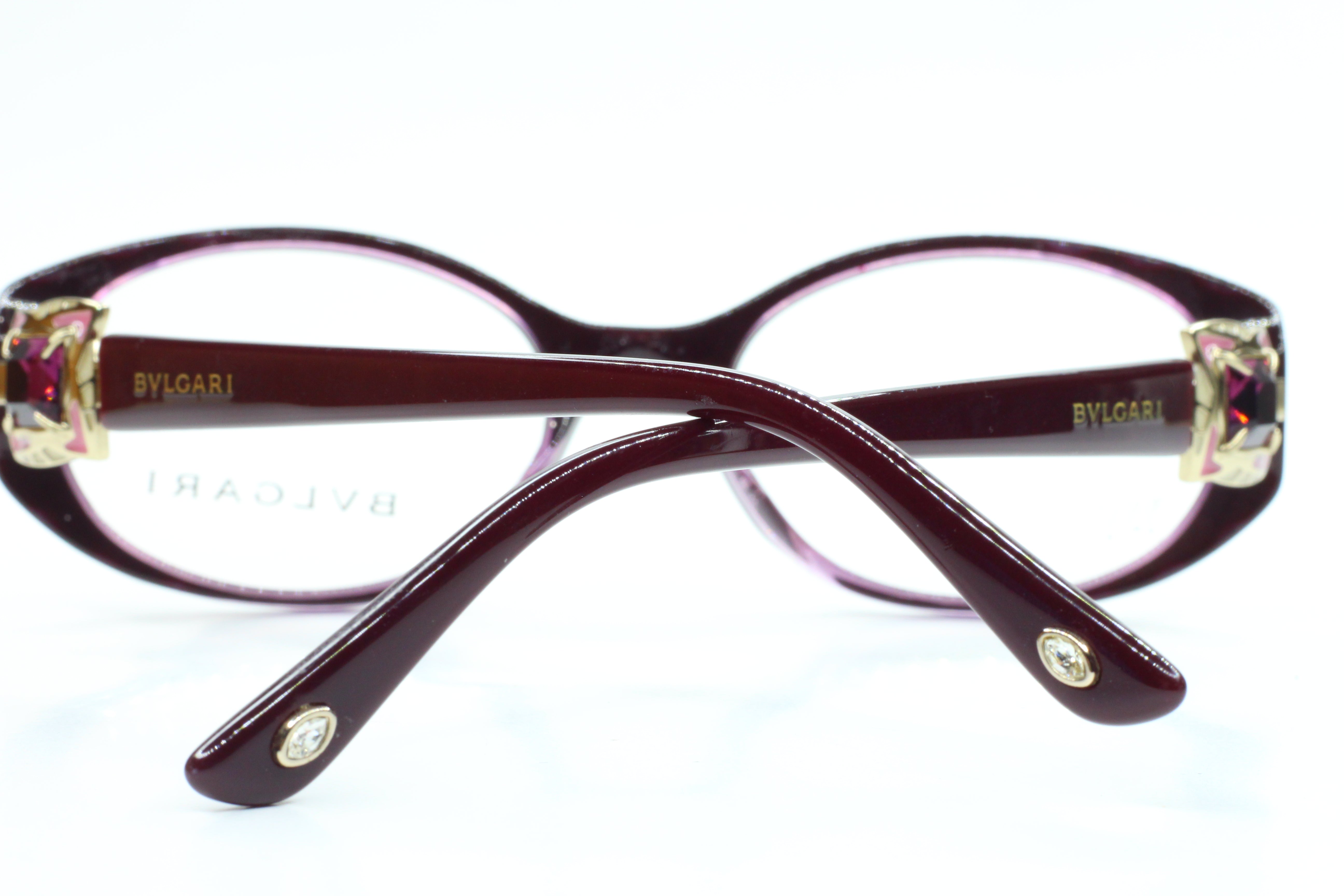 Bvlgari BV4054B 5112 Burgundy Purple Crystal Luxury Italy