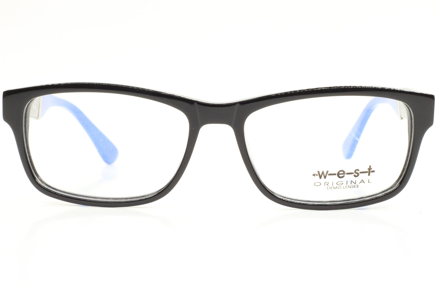 West 99494 C3 Black Blue Acetate Designer Italy Eyeglasses -Ma 54-16-140 Black Blue Acetate Optical Frames ABC Optical